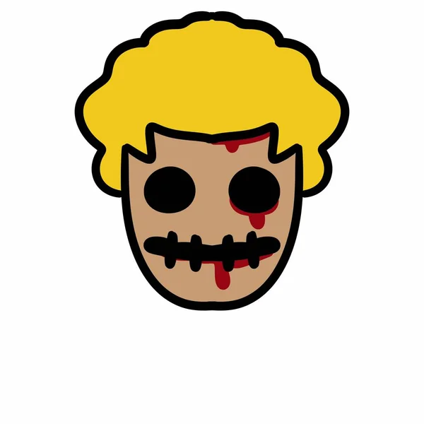 Zombie Cartoon Face Isolated Icon — Stock Photo, Image