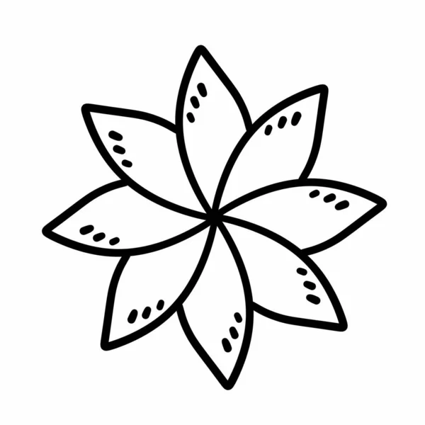 Ícone Isolado Decorativo Flor Preta Branca — Fotografia de Stock