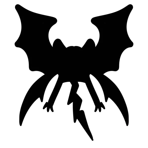 Bat Silhouette Icon White Background — Stock Photo, Image