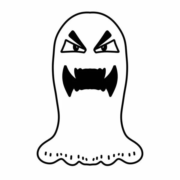 Halloween Fantasma Icona Illustrazione Sfondo Bianco — Foto Stock