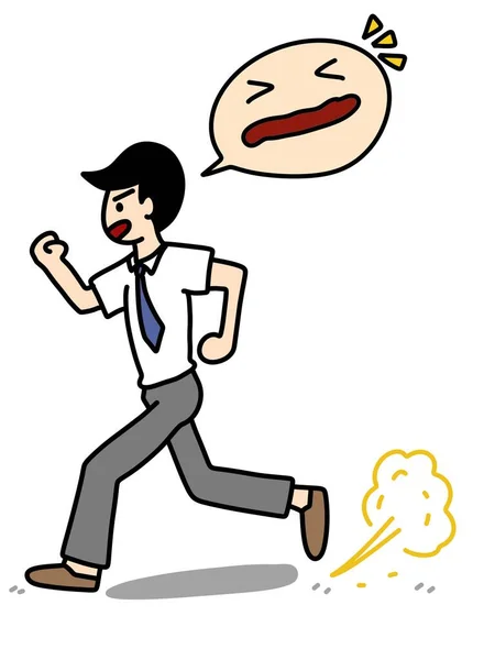 Ilustración Dibujos Animados Personaje Corriendo Hombre — Foto de Stock