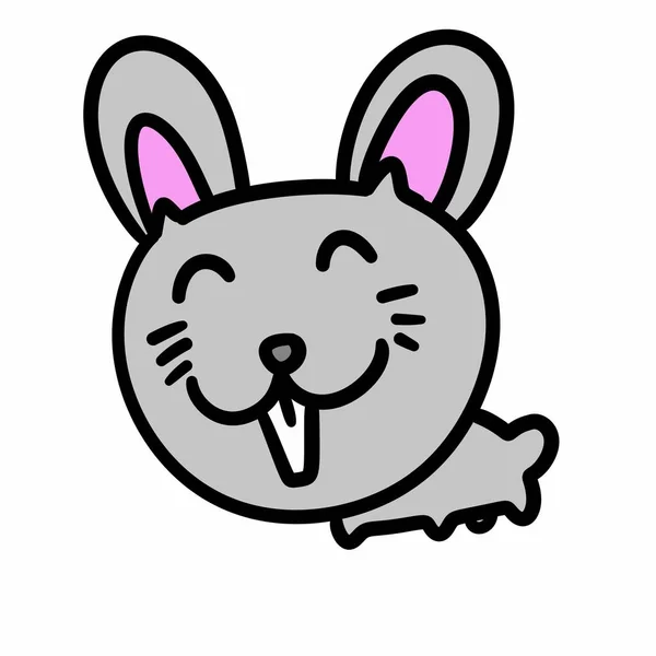 Иллюстрация Мультяшного Кролика Белом Фоне — стоковое фото