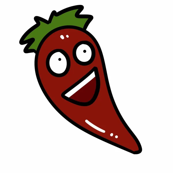 Cartoon Doodle Happy Chili — Stock Photo, Image