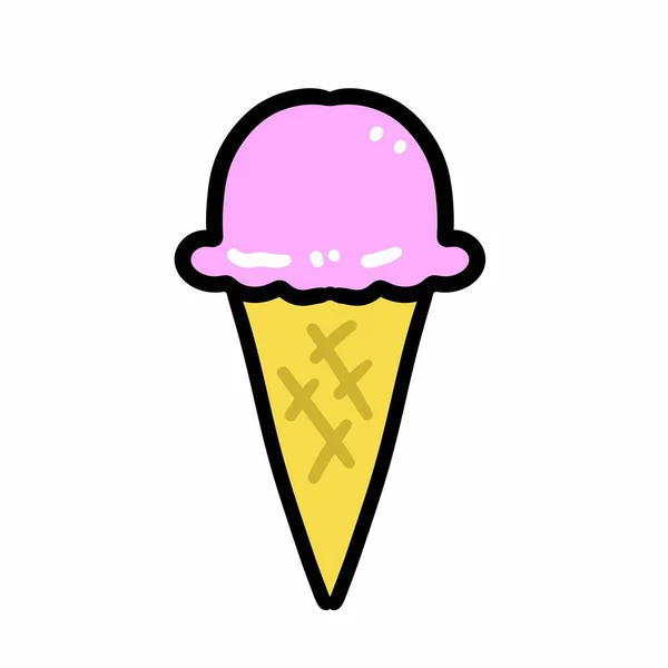 Карикатура Иконку Мороженого — стоковое фото