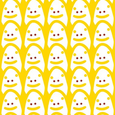 Paskalya yumurtalarının kusursuz desenli çizgi film çizimleri. 