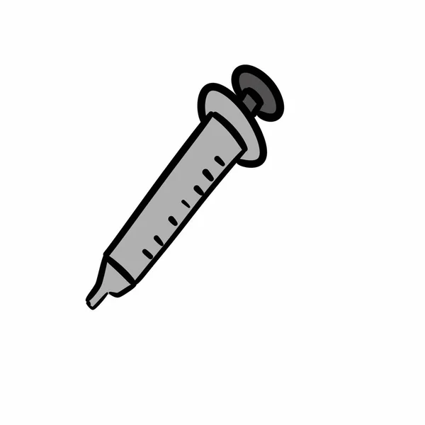 Syringe Cartoon Icon Illustration White Background — Stock Photo, Image
