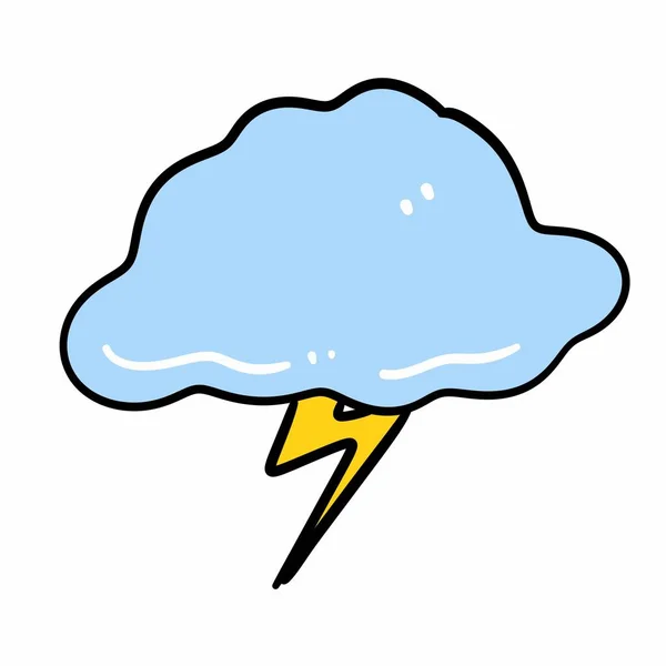 Dibujos Animados Dibujado Mano Alzada Nube Lluvia —  Fotos de Stock