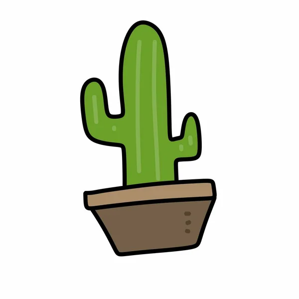 Kaktus Potu Izolované Ikony — Stock fotografie