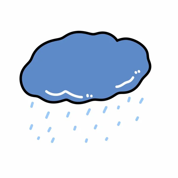 Tiempo Nube Lluvia Dibujos Animados Sobre Fondo Blanco —  Fotos de Stock
