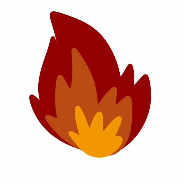 Fire Cartoon White Background — Stock Photo, Image