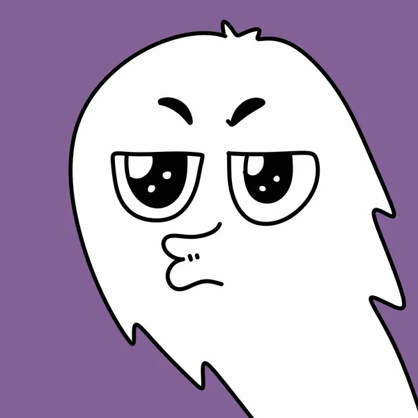 Lindo Fantasma Dibujos Animados Sobre Fondo Púrpura — Foto de Stock