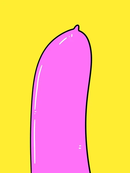 Preservativo Desenhos Animados Fundo Amarelo — Fotografia de Stock