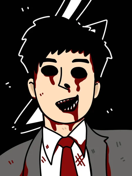 Halloween Vampiro Homem Cartoon Ilustração — Fotografia de Stock