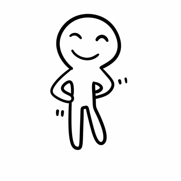 Linea Disegno Personaggio Dei Cartoni Animati Sfondo Bianco — Foto Stock