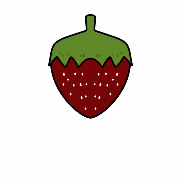 Strawberry Cartoon White Background — Stock Photo, Image