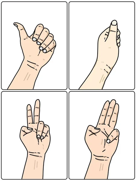 Mão Com Dedos Gesto Gestos Mão Ilustração — Fotografia de Stock