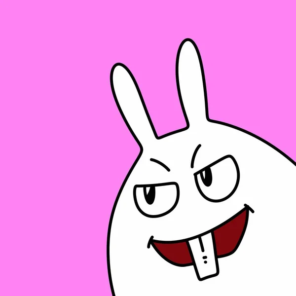粉色背景的可爱兔子卡通人物 — 图库照片