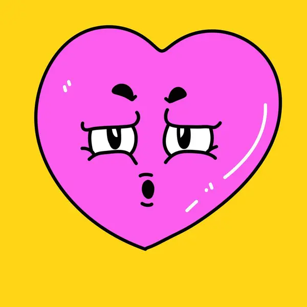 Personaje Dibujos Animados Corazón Sobre Fondo Amarillo —  Fotos de Stock