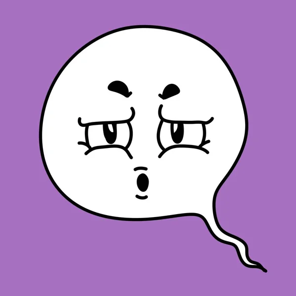 Cartoon Cute Face Purple Background — Stock Photo, Image