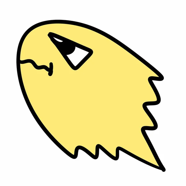 Desenho Animado Doodle Halloween Fantasma Fundo Branco — Fotografia de Stock