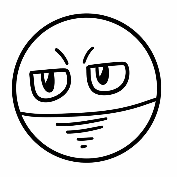 Line Drawing Cartoon Funny Face — Stock Photo, Image
