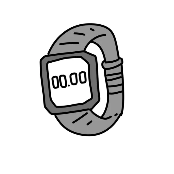 Smartwatch Uhr Ikone Cartoon Illustration — Stockfoto