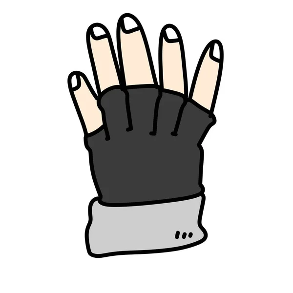 Hand Mit Winterhandschuhen Und Handschuhen Linie Stil Ikone Design — Stockfoto