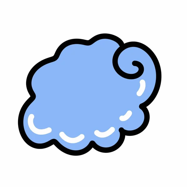 Beyaz Arkaplanda Bulutlar Düz Biçim Simgesi — Stok fotoğraf