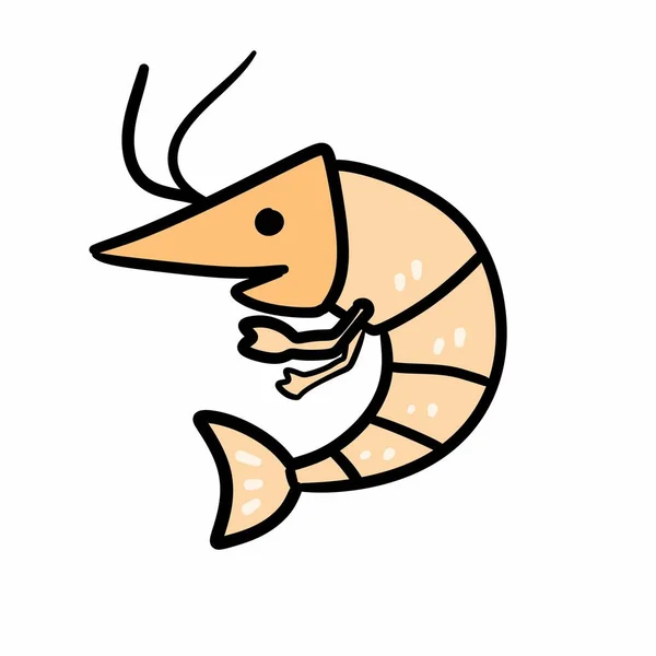 Shrimp Cartoon White Background — Stock Photo, Image