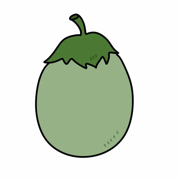 Eggplant Cartoon White Background — Stock Photo, Image