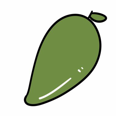 Beyaz arkaplanda mango karikatürü