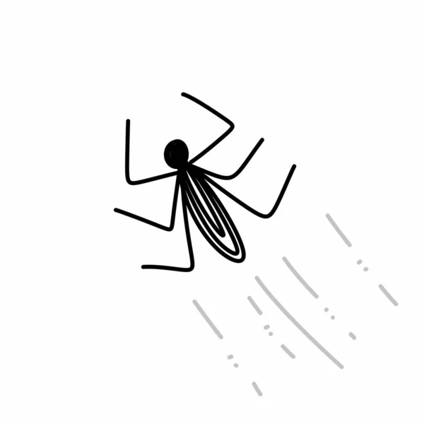 白色背景上的黑色蜘蛛轮廓 — 图库照片
