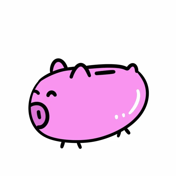 白い背景の上に豚漫画 — ストック写真
