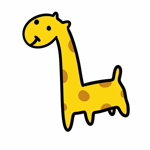 Girafa Cartoon Fundo Branco — Fotografia de Stock