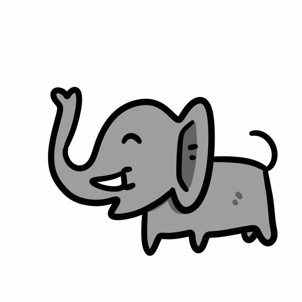 白色背景上的大象卡通 — 图库照片