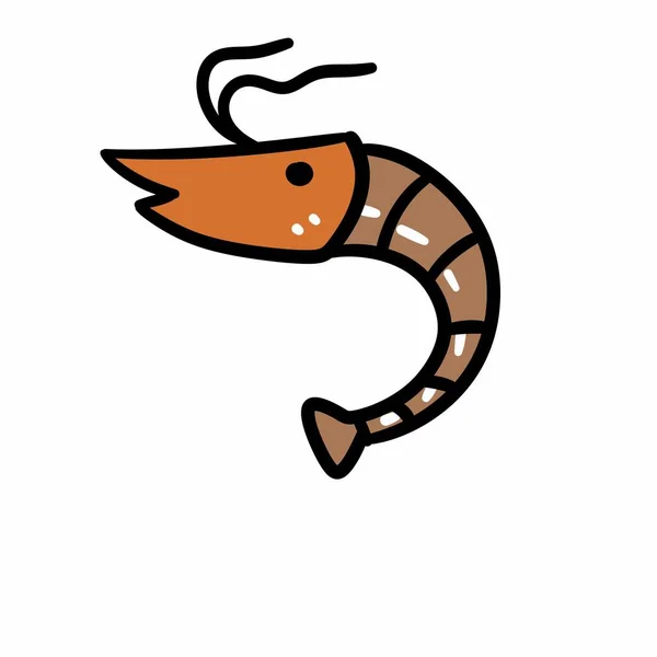 Shrimp Cartoon Auf Weißem Hintergrund — Stockfoto