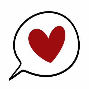 Kabarcık çizgisi biçim illüstrasyonlu kalp kabarcığı 