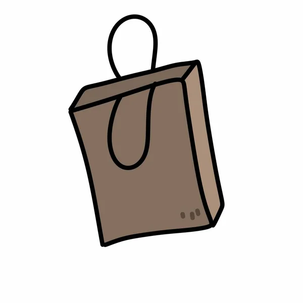Cartoon Shopping Bag White Background — Stock Photo, Image