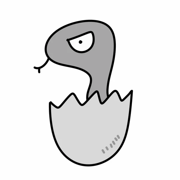 Freehand Drawn Snake Cartoon Quail Eggs — Stock Photo, Image