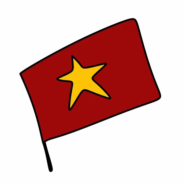 Rote Flagge Auf Weißem Hintergrund — Stockfoto