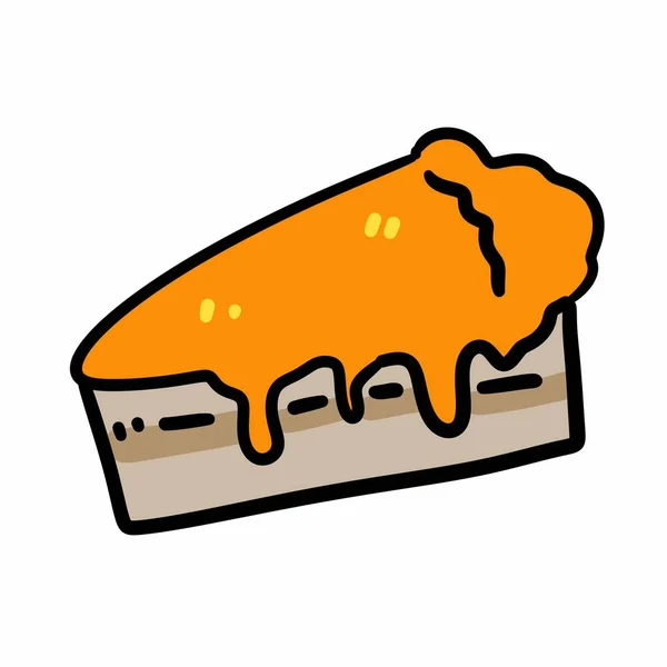 Απεικόνιση Του Εικονιδίου Τροφίμων Γλυκό Κέικ Πορτοκάλι — Φωτογραφία Αρχείου
