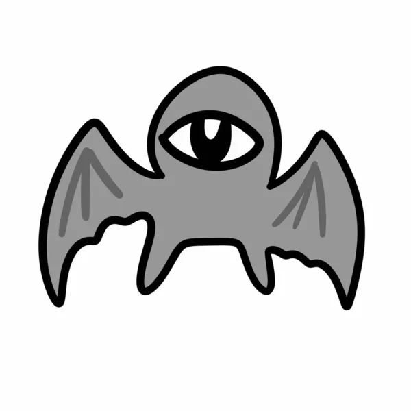 Φάντασμα Νυχτερίδα Κινουμένων Σχεδίων Λευκό Φόντο — Φωτογραφία Αρχείου