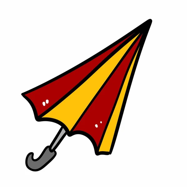 Regenschirm Karikatur Auf Weißem Hintergrund — Stockfoto