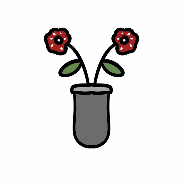 Cute Flower Plant Isolated Icon — Stock Photo, Image