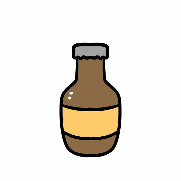 Пивная Бутылка Плоского Цвета Значок — стоковое фото