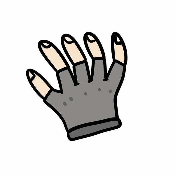 Handskar Ikon Kontur Stil Vit Bakgrund — Stockfoto