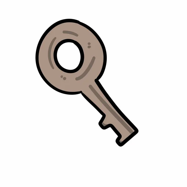 Cartoon Doodle Key Isolated Background — Stock Photo, Image