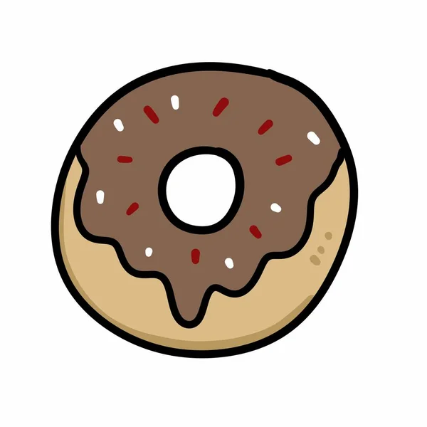 Dulce Donut Postre Icono Dibujos Animados —  Fotos de Stock