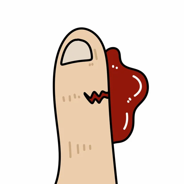 Gestos Mão Doodle Desenhos Animados Com Sangue — Fotografia de Stock