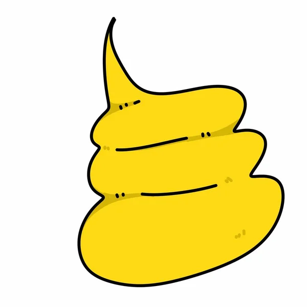 Simbolo Della Cacca Del Cartone Animato Disegnato Mano Libera — Foto Stock